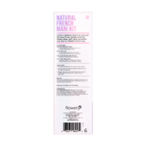 Back view of Natural French Mani Kit in Box Packaging with Kit Features, Directions, Pro Tip, and Ingredients stated